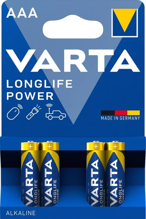 Blister 4 Pilhas Alcalinas Long Life AAA VARTA