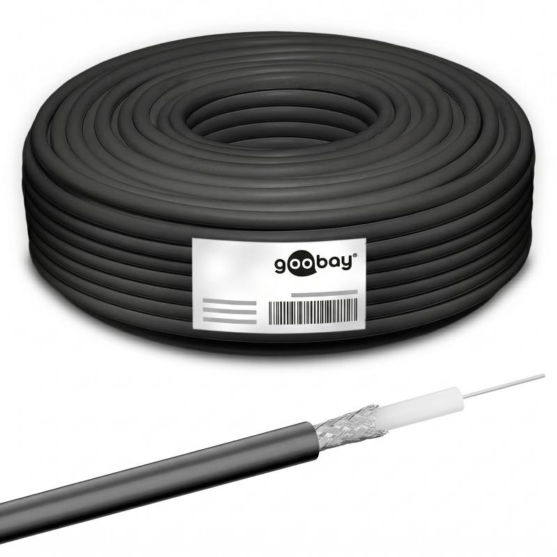 Cabo coaxial RG58 50 Ohmios Dupla Blindagem (100 metros) - Goobay