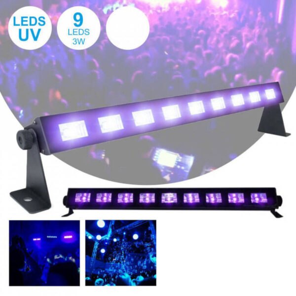 Barra LEDS UV C/ 9 LEDS UV 3W E Suporte IBIZA