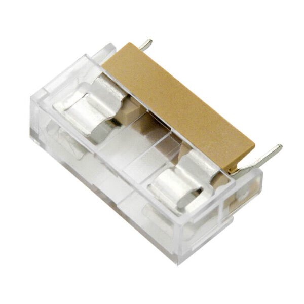 Porta Fusivel 5x20 c/ pinos para circuito impresso com tampa
