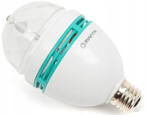 Lâmpada LED RGB E27 3W c/ Efeito de Luz Rotativo