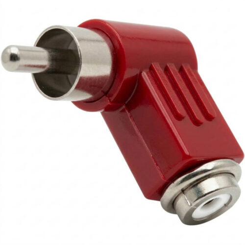 Ficha RCA Macho Curva Vermelha