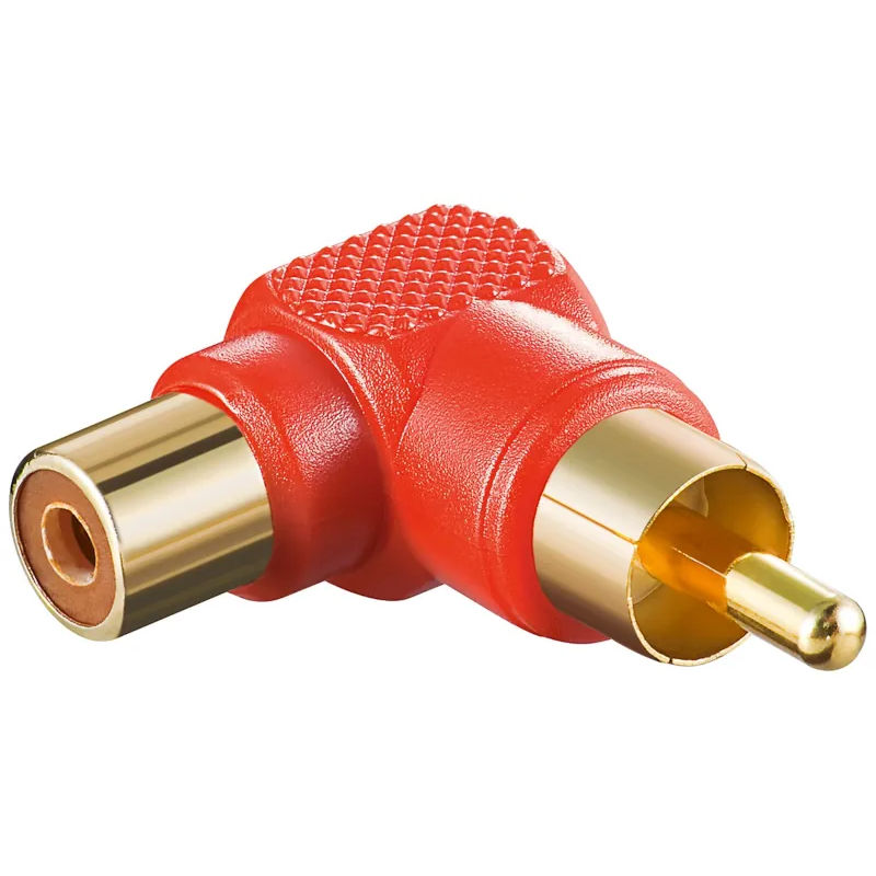 Adaptador RCA Macho / Fêmea 90º Vermelho