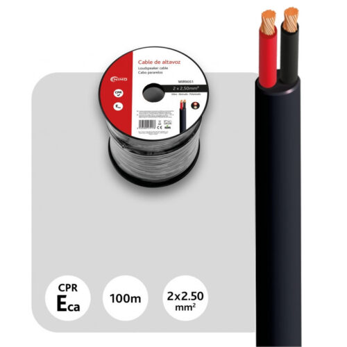 Bobine Cabo para Coluna Som Profissional CCA 2x 2.5mm - 100 metros