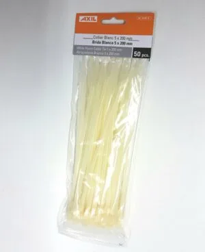 Brida Nylon Blanca 5X200mm 50 Unidades