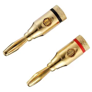 Columna de plátano chapada en oro Budweiser (par - negro + rojo)