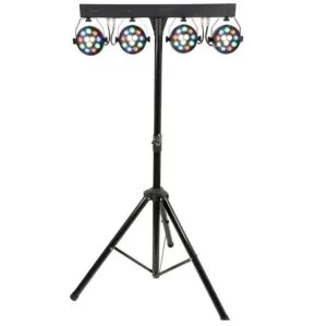 Barra con 4 proyectores LED PAR DMX + Mando