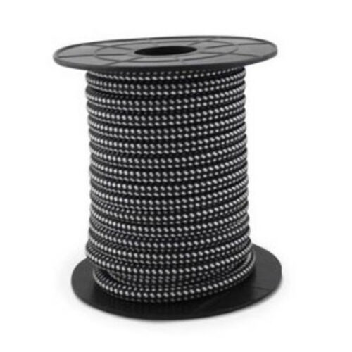 Cabo Eléctrico Textil 2x 0.75mm Preto/Branco (metro)