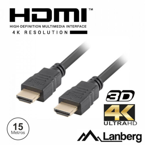 Cabo HDMI Dourado Macho / Macho 2.0 4K 15 metros - LANBERG