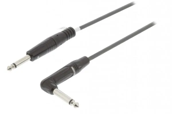 Cabo Jack 6.35mm Mono Macho 90º / Jack 6.35mm Mono Macho - 5 metros