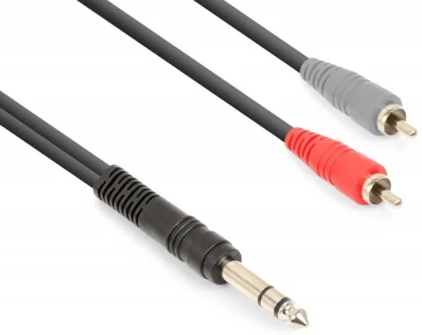 Cabo Jack 6.3mm Stereo Macho / 2x RCA Macho - 1.5 metros VONYX