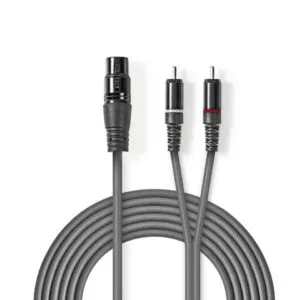 Cable Estéreo XLR Hembra / 2x RCA Macho - 1.5 metros