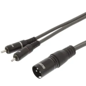 Cable Estéreo XLR Macho 3 pines / 2x RCA Macho 10 metros - SWEEX