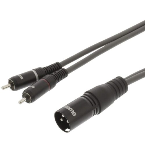 Cabo Stereo XLR Macho de 3 pinos / 2x RCA Macho 10 metros - SWEEX