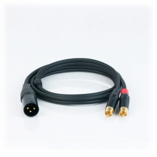 Cabo Stereo XLR Macho de 3 pinos / 2xRCA macho 1m