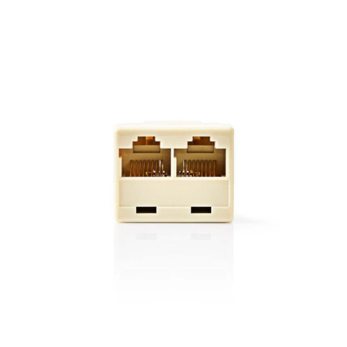 Ficha Splitter RJ45 Fêmea / 2x RJ45 Fêmea