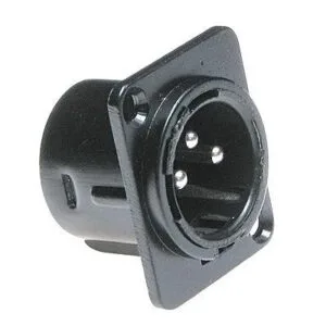 Conector XLR Macho Panel Negro en Baquelita CI