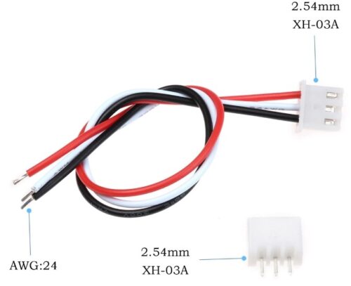 Fichas Micro Mini JST XH 2.54mm 3 - Pinos macho e fêmea com fio