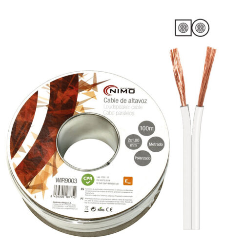 Fio para Coluna CCA 2 x 1mm Branco - Rolo 100 metros