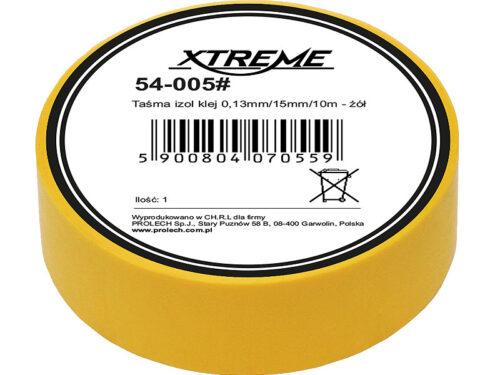 Fita adesiva de isolamento 0.13mm / 15mm / 10m - amarelo