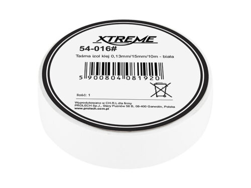 Fita adesiva de isolamento 0.13mm / 15mm / 10m - branco