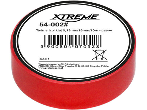 Fita adesiva de isolamento 0.13mm / 15mm / 10m - vermelho