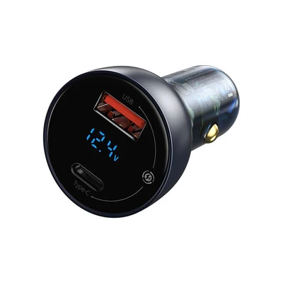 Carregador USB-A e USB-C de isqueiro 3.1A c/ Medidor de bateria Automóvel
