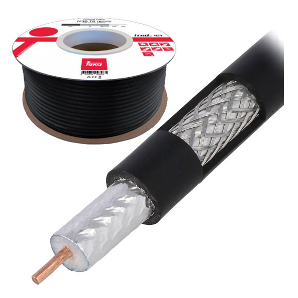 Cable Coaxial RG59 Negro Rollo x 100mts