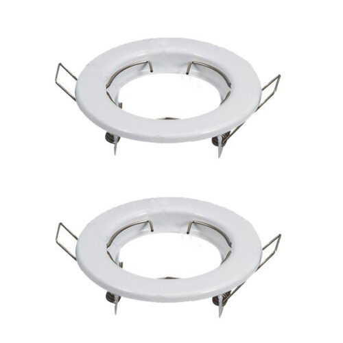 Pack 2x Aros Redondos Fixos Branco p/ Lâmpadas MR16 GU10
