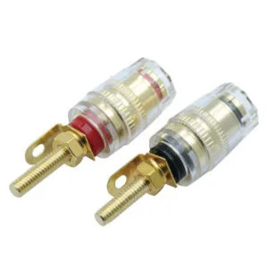 Par de Terminales Alvéolos para Banana 4mm / Cable - Cobre Dorado Alta calidad