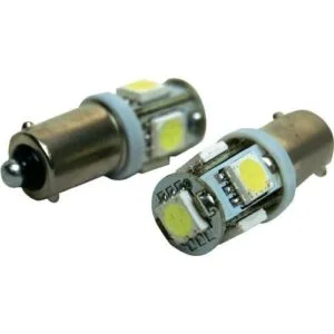 Pareja Luces Coche LED SMD 5 BA9S Canbus Blanco (Mínima y Señales de giro)