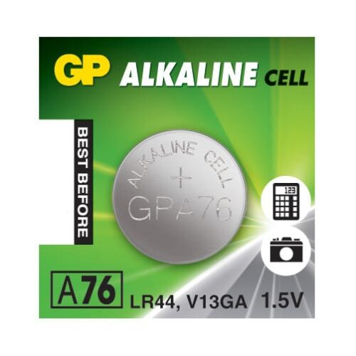 Pilha alcalina 1.5V LR44 / AG13 /V13GA / A76 - GP