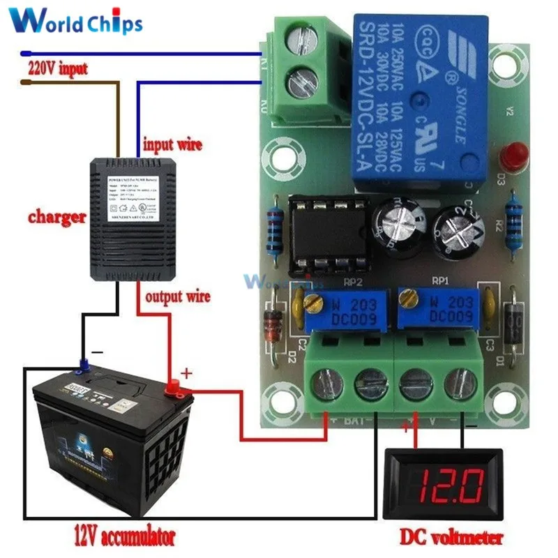 Tablero inteligente de control de carga de batería de 12V
