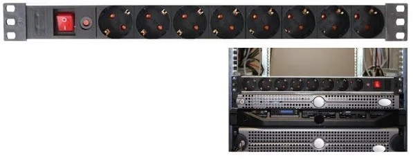 Extensão com 8 saídas p/ Rack 19" c/ interruptor + proteção