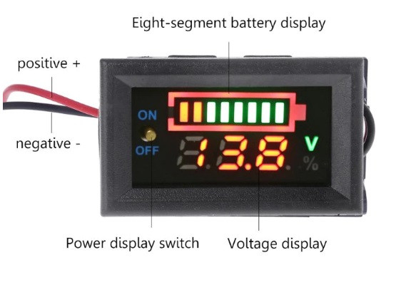 Voltímetro Indicador de Nivel de Carga para baterías de 12V con información  de voltaje - TECNIS - Audio y Electrónica