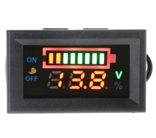 Voltímetro Indicador do Nível de Carga para baterias 12V com informação da voltagem
