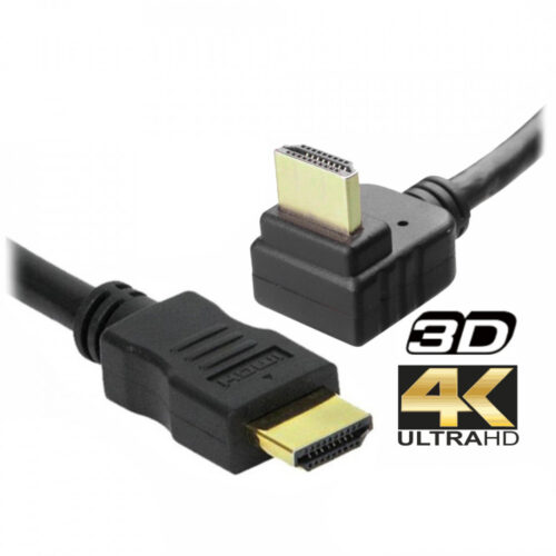 Cabo HDMI Dourado Macho / Macho 2.0 4k Preto 1.5m 90º PROK