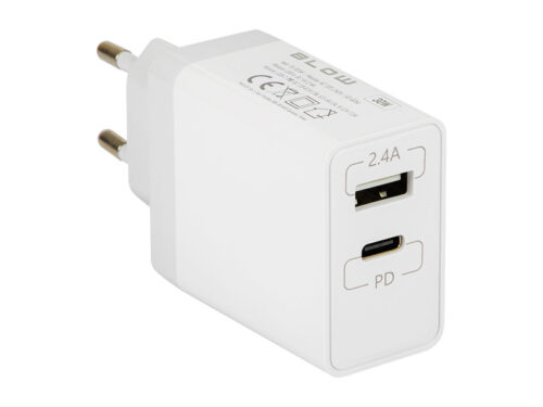 Carregador Inteligente 2 Portas USB + USB-C 5V 3A / 9V 2A / 12V 1.5A - 30W