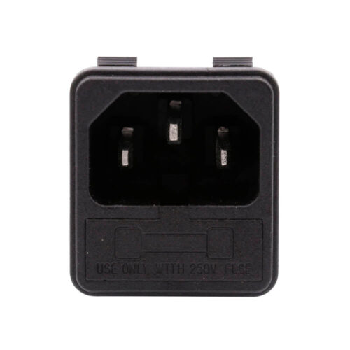 Tomada Macho c14 de encaixe com suporte para fusivel