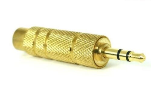 Adaptador Stereo Jack 3.5mm Macho - Jack 6.3mm Fêmea Dourado