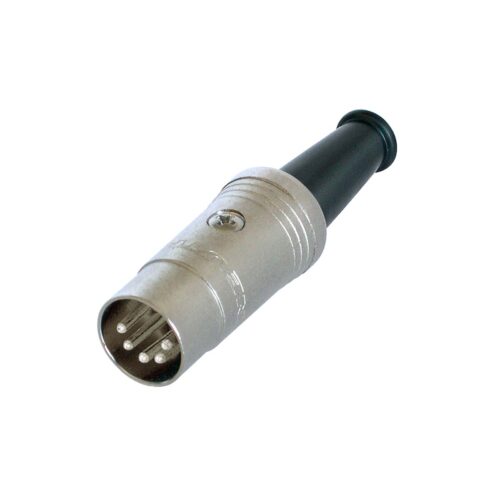 Ficha DIN 5 pinos prateada para cabo (até 5mm) - REAN (by Neutrik)