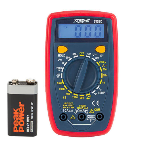 Multimetro Digital 500V c/ Sonda de Temperatura DT33C - Xtreme