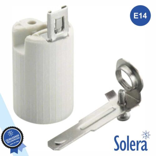 Casquilho P/ Lâmpada Vela E14 Branco SOLERA