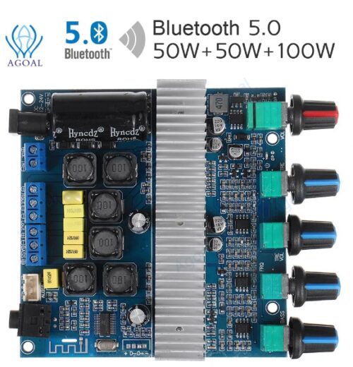 Amplificador Módulo 2.1 - 50W+50W + 100W RMS bluetooth 5.0