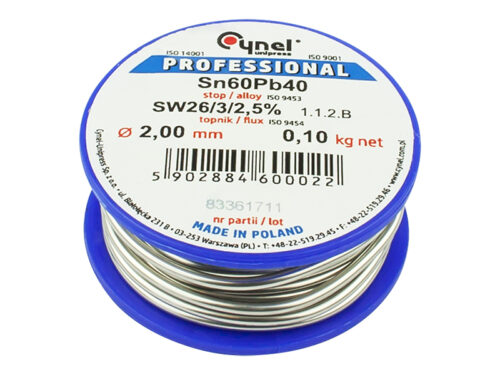 Rolo solda para eletrónica 60/40 100g - 2mm profissional