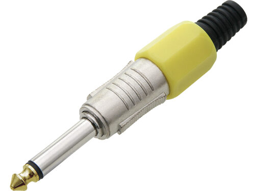 Ficha Jack 6.3mm Mono Amarela