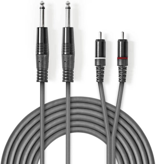 Cabo Jack 2x 6.35 mm Macho - 2x RCA Macho 1.5 metros - Nedis