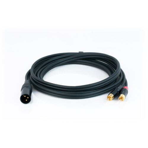 Cabo Stereo XLR Macho de 3 pinos 2xRCA macho - 3 metros