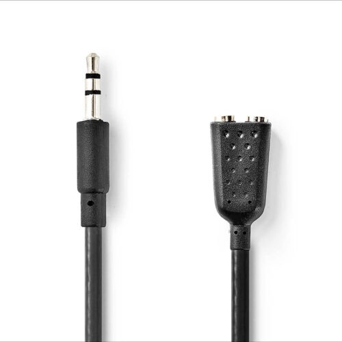 Cabo Splitter Stereo Jack 3.5mm Macho - 2x Jack 3.5mm Fêmea Stereo (20cm)