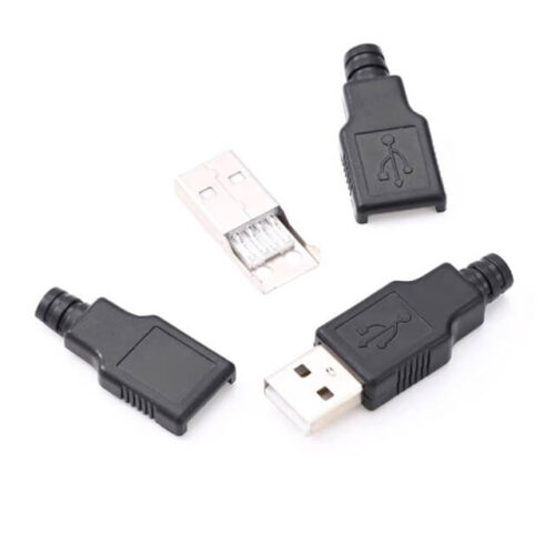 Ficha USB A Macho 2.0 4 pinos p/ Soldar
